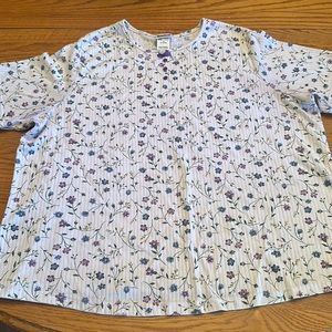 Top ladies plus size flower print short sleeves Sz 3x